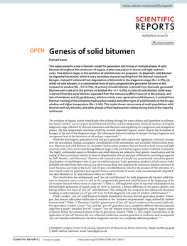 Genesis of Solid Bitumen Hamed Sanei