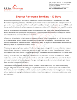 Everest Panorama Trekking - 10 Days