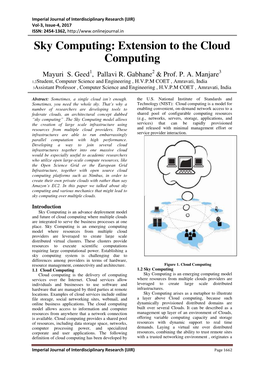 Sky Computing: Extension to the Cloud Computing