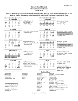 Calendar for 97-98