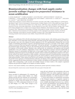 Argopecten Purpuratus) Resistance to Ocean Acidiﬁcation