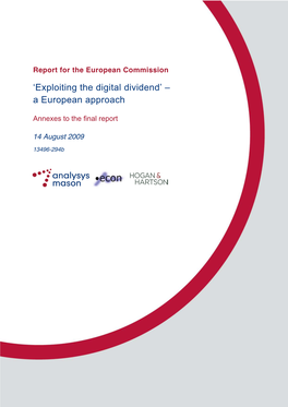 Annexes to the Report for the EC on a European Approach to Exploiting