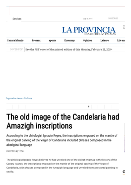 The Old Image of the Candelaria Had Amazigh Inscriptions