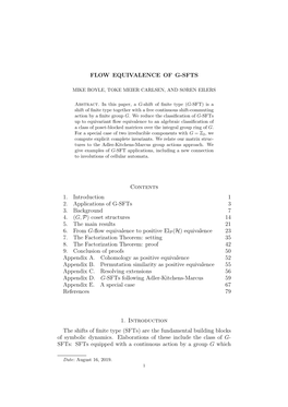 Flow Equivalence of G-Sfts