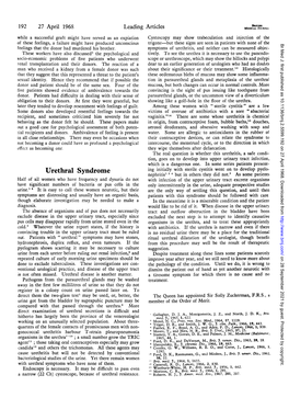 Urethral Syndrome