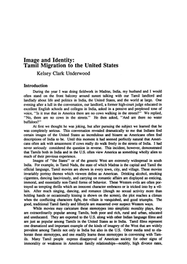 Tamil Migration to the United States Kelsey Clark Underwood