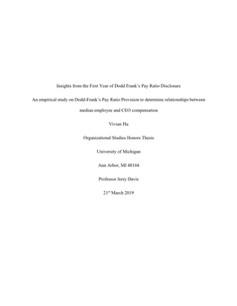 Insights from the First Year of Dodd Frank's Pay Ratio Disclosure