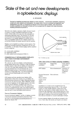 State of the Art and New Developments in Optoelectronic Displays