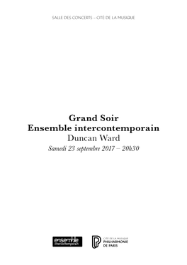 Grand Soir Ensemble Intercontemporain