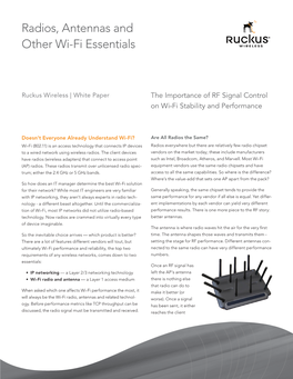 Radios, Antennas and Other Wi-Fi Essentials