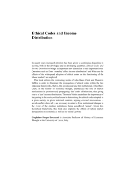 Ethical Codes and Income Distribution