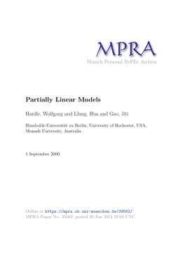 Partially Linear Models