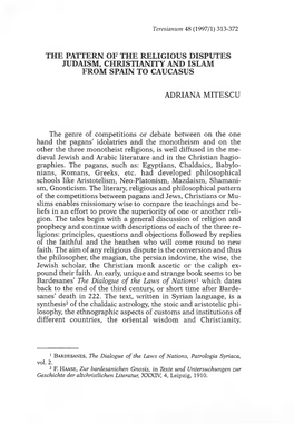 The Pattern of the Religious Disputes Judaism, Christianity and Islam from Spain to Caucasus