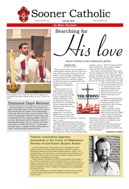 Aaron Foshee to Be Ordained a Priest