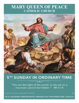 FEBRUARY 9, 2020 | FIFTH SUNDAY in ORDINARY TIME Weekly Offertory Summary January 13– February 3