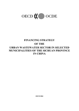 Financing Strategy of the Urban Wastewater Sector in Selected Municipalities of the Sichuan Province in China