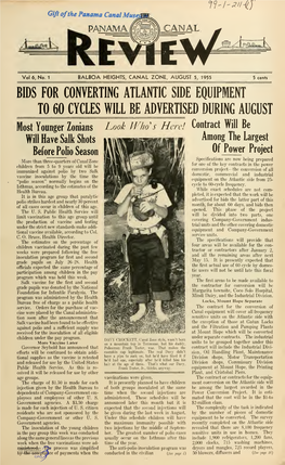 THE PANAMA CANAL REVIEW August 5, 1955 Employee Turnover, Separation Rate NEW HEALTH OFFICER Lowest Since Start of World War II