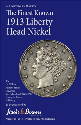 The Finest Known 1913 Liberty Head Nickel