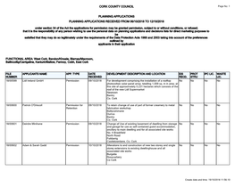 Report Weekly Lists Planning Application