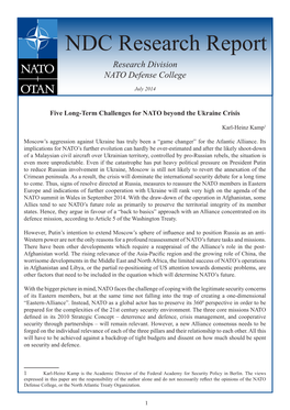 Five Long-Term Challenges for NATO Beyond the Ukraine Crisis