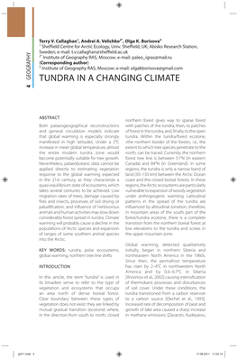 Tundra in a Changing Climate