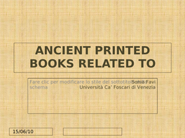 Ancient Printed Books Related to Japan in Biblioteca