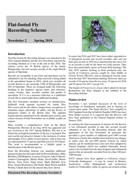 Flat-Footed Fly Recording Scheme