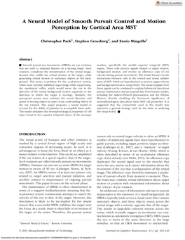 A Neural Model of Smooth Pursuit Control and Motion Perception by Cortical Area MST