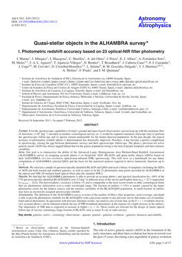 Quasi-Stellar Objects in the ALHAMBRA Survey⋆