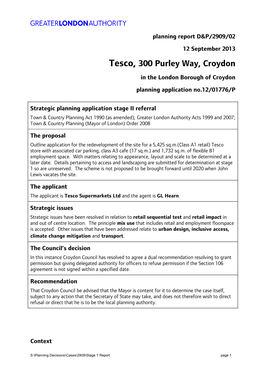 300 Purley Way,Croydon in the London Borough of Croydon Planning Application No.12/01776/P