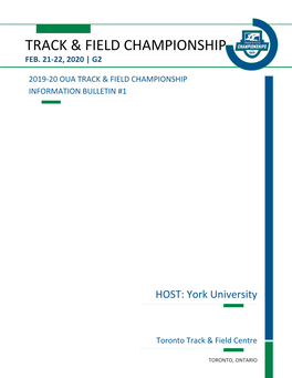 2020 OUA Track & Field Bulletin #1