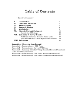 Table of Contents