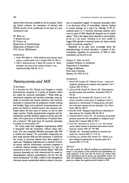 Paramyotonia and MH