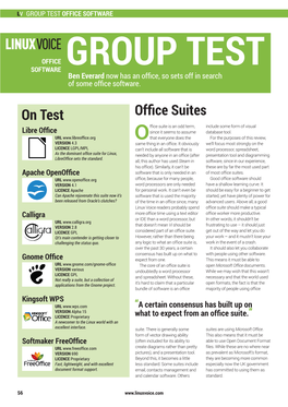 Office Suites on Test