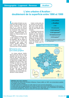 L'aire Urbaine D'avallon : Doublement De La Superficie Entre 1990 Et 1999