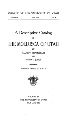 The Mollusca of Utah By