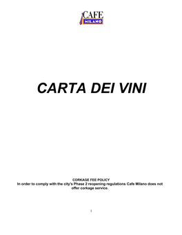 Carta Dei Vini