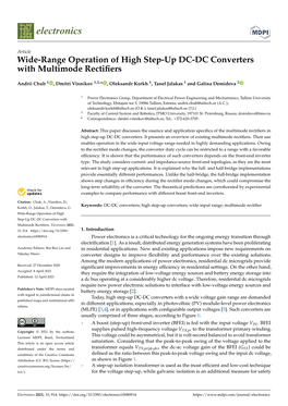 Wide-Range Operation of High Step-Up DC-DC Converters with Multimode Rectiﬁers