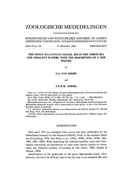 Zoologische Mededelingen