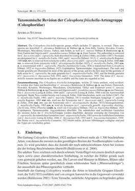 Taxonomische Revision Der Coleophora Frischella-Artengruppe (Coleophoridae)