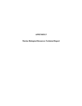 APPENDIX F Marine Biological Resources Technical Report