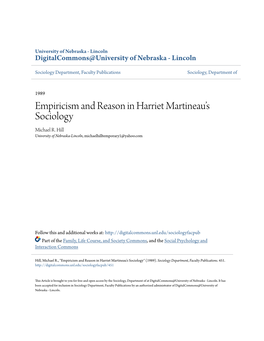 Empiricism and Reason in Harriet Martineau's Sociology