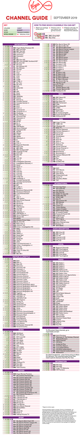 Channel Guide September 2019