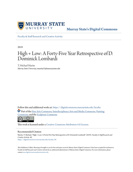 A Forty-Five Year Retrospective of D. Dominick Lombardi T