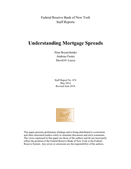 Understanding Mortgage Spreads