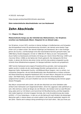 Zehn Abschiede