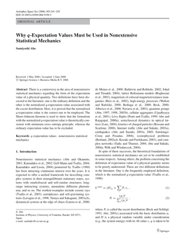 Why Q-Expectation Values Must Be Used in Nonextensive Statistical Mechanics