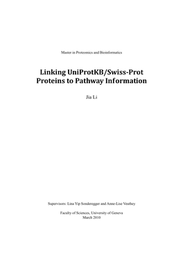 Linking Uniprotkb/Swiss-Prot Proteins to Pathway Information