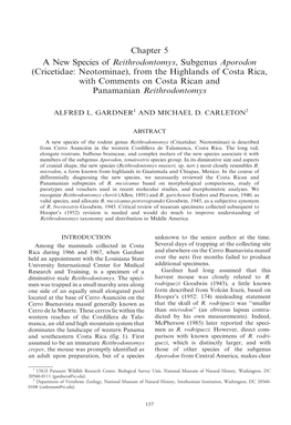 Chapter 5 a New Species of Reithrodontomys, Subgenus