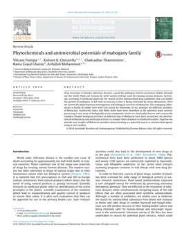 Phytochemicals and Antimicrobial Potentials of Mahogany Family